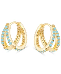 Ben Oni Wren Cubic Zirconia Huggie Hoop Earrings