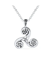 Bling Jewelry Ancient Celtic Triquetra Spiral Knot Triskele Pendant Necklace Sterling Silver