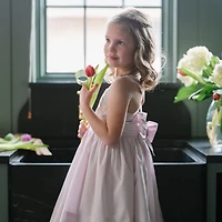 Hope & Henry Toddler Girls Heirloom Sleeveless Special Occasion Sundress with Bow Back Detail and Embroidery