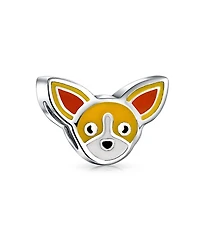 Bling Jewelry Chihuahua Puppy Dog Charm Bead Enamel Sterling Silver European Bracelet