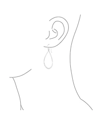 Bling Jewelry Pear Shaped Lightweight Hoop Huggie Earrings Sterling Silver 2 Inch
