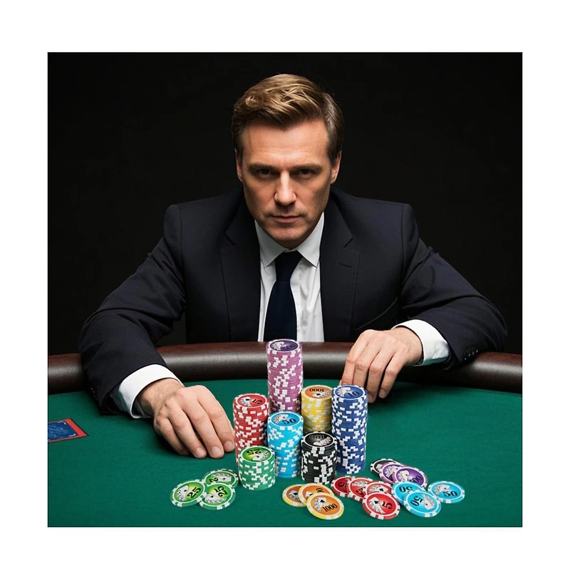 Casino Poker Chips Set with 600 Pieces Texas Hold'em Poker Chip Set for Casino-Style Games
