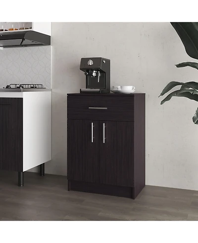 Fm Furniture Cope kitchen Pantry in melamine with 2 doors and 1 drawer, Wengue