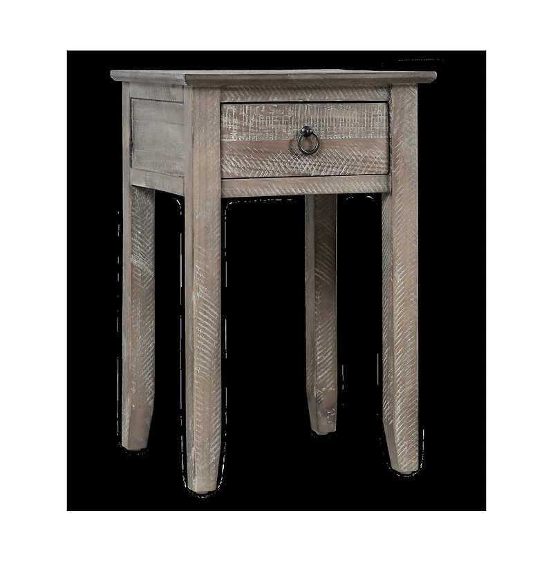 Devon Farmhouse Distressed Solid Wood End Table