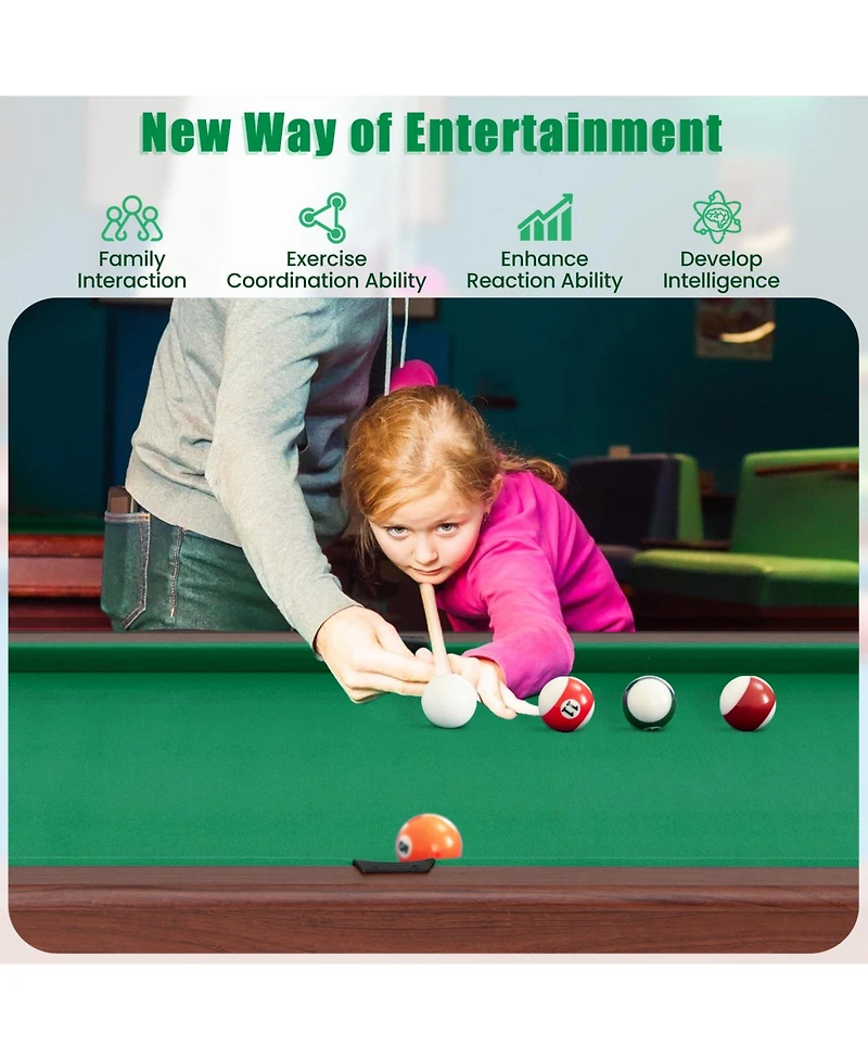 Pool Game Table with Full Set of Balls Ideal for Kids and Adults for Fun Indoor Entertainment