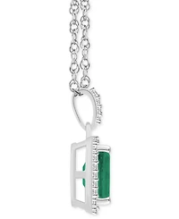 Blue Topaz (2 ct. t.w.) & Lab Created White Sapphire (1/5 Rectangle Pendant Necklace 10k Yellow Gold