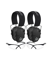 Walkers Razor Slim (Let Freedom Ring) Earmuffs with Shooting Glasses(2-Pack)