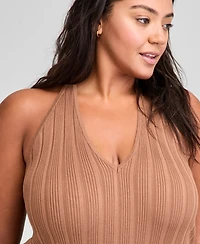 And Now This Trendy Plus V-Neck Sleeveless Sweater Dress, Exclusively at Macy's