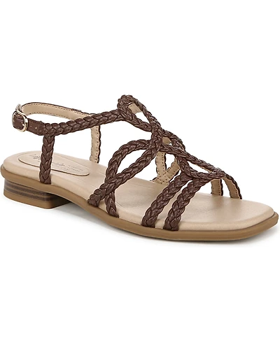 LifeStride Women's Reagan Open Square Toe Strappy Slingback Sandals
