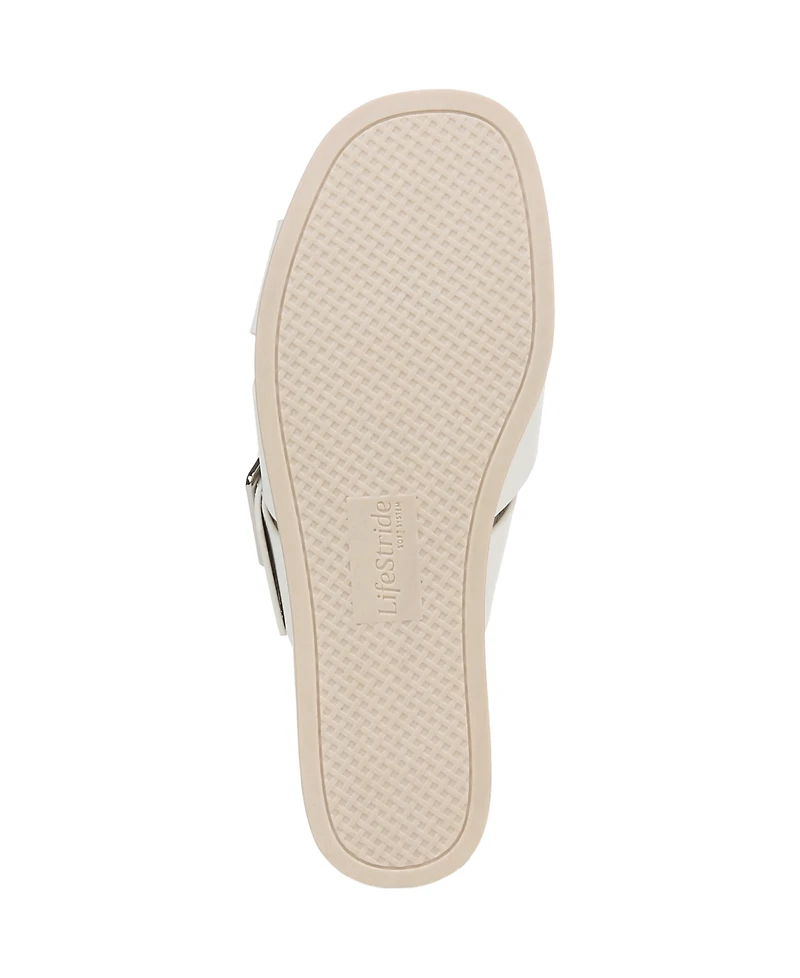 LifeStride Women's Getaway Open Square Toe Platform Slide Sandals