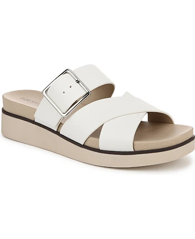 LifeStride Women's Getaway Open Square Toe Platform Slide Sandals