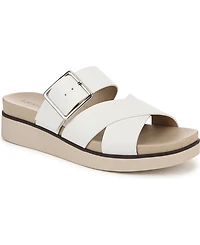 LifeStride Women's Getaway Open Square Toe Platform Slide Sandals