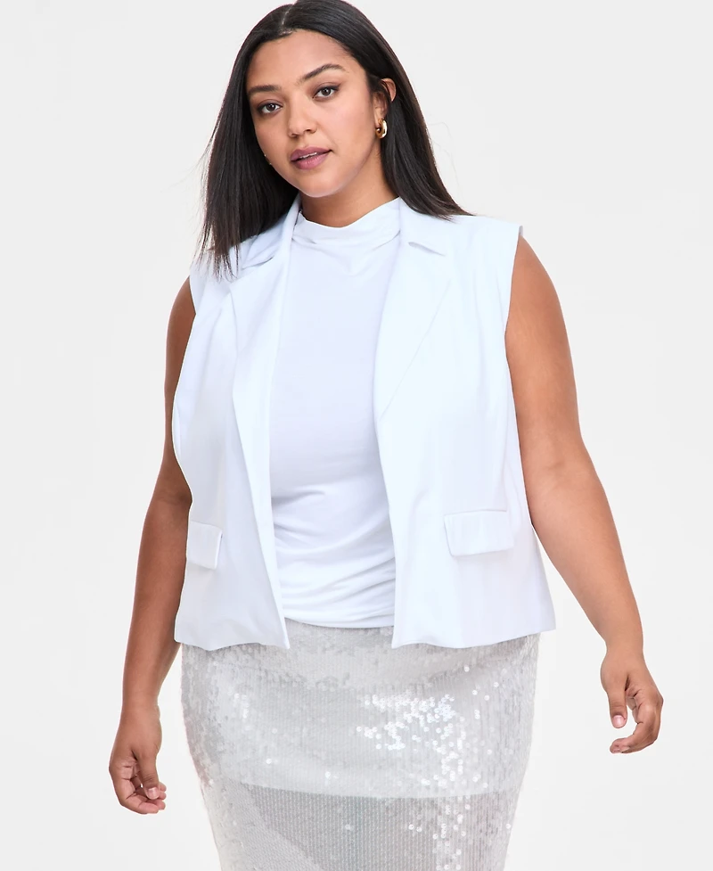 Bar Iii Trendy Plus Cropped Vest, Exclusively at Macy's