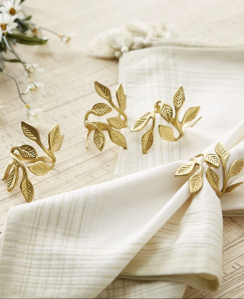 Design Imports Brass Napkin Ring, Set of 6