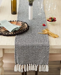 Design Imports Woven Jacquard Fringe Table Runner, 15" x 72"