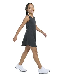 adidas Big Girls Melange Flounce Racerback Sleeveless Dress