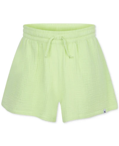 Hurley Big Girls Woven Cotton Gauze High-Rise Shorts