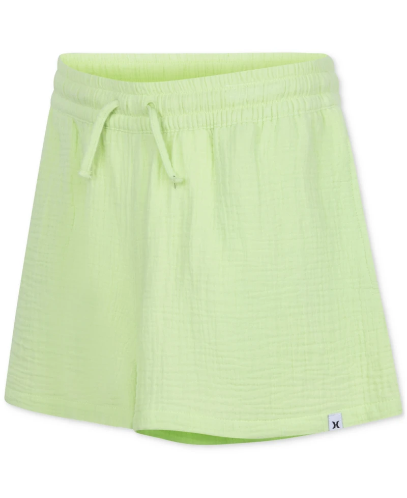 Hurley Big Girls Woven Cotton Gauze High-Rise Shorts