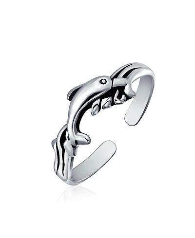 Bling Jewelry Nautical Aloha Dolphin Toe Midi Ring in Sterling Silver Design