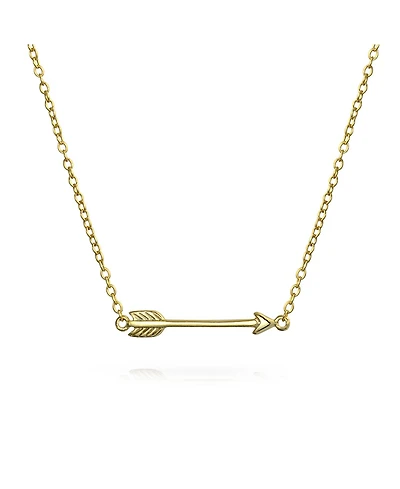 Bling Jewelry Dainty Cupid Arrow Pendant Necklace in 14K Gold Plated Sterling Silver