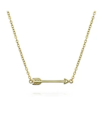 Bling Jewelry Dainty Cupid Arrow Pendant Necklace in 14K Gold Plated Sterling Silver