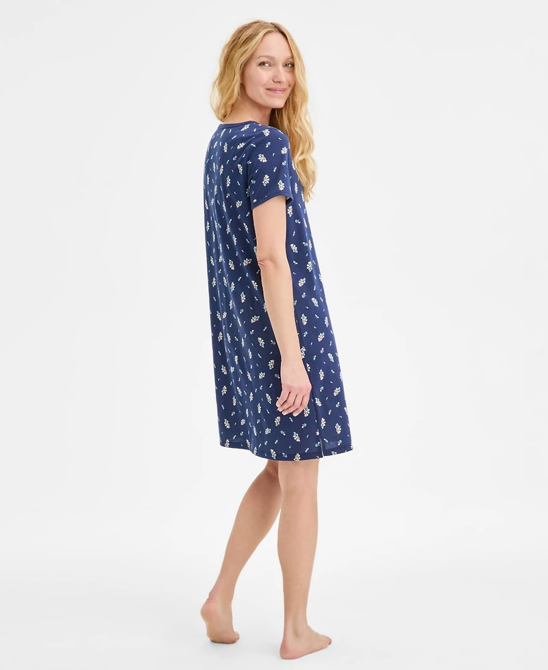 Charter Club Women's Printed Short-Sleeve Sleepshirt