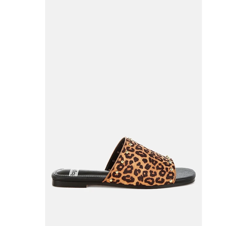 Hilsa Leopard Print Slip-On Flats
