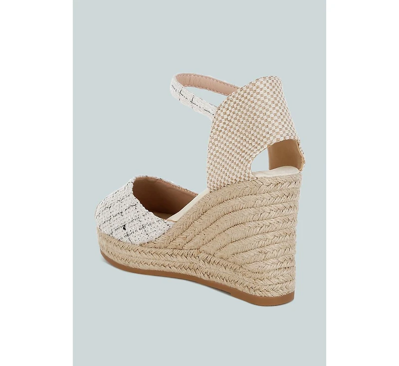 Regatta Tweed Round Toe Woven Wedges Women