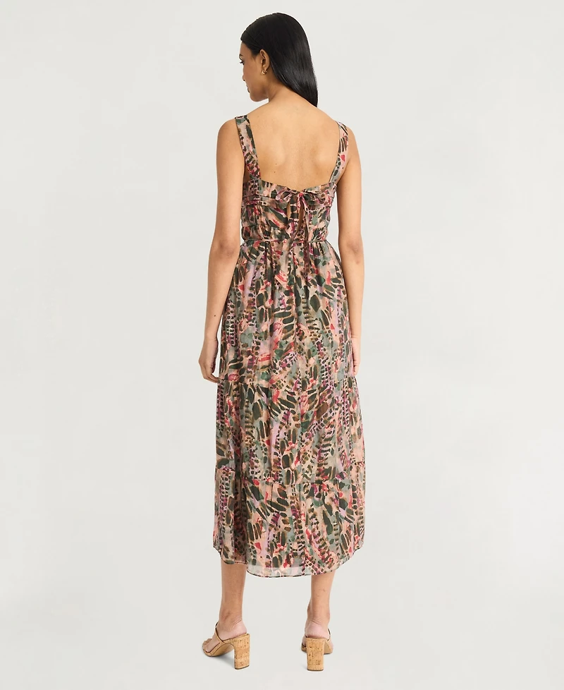 The Good Journey Women's Printed Square-Neck Sleeveless Dress