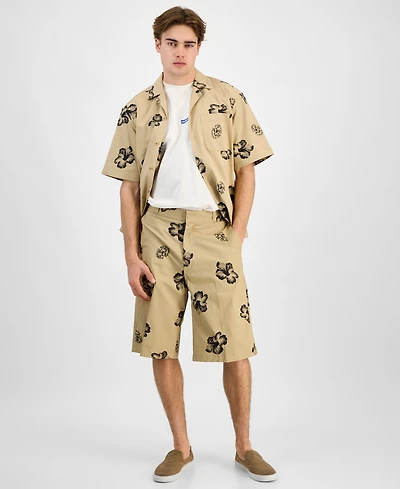 Hugo by Boss Men's Damo242 Baggy-Fit Stretch Floral 13" Shorts