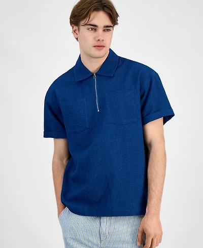 Sun + Stone Men's Bennet Indigo Poplin Shirt, Exclusively at Macy's