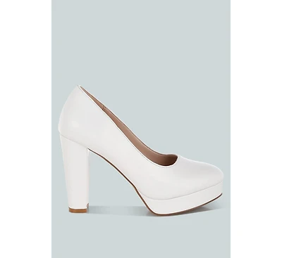 Damsor Leather Block Heel Pumps