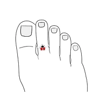 Bling Jewelry Lucky Red Black Ladybug Midi Band Toe Ring Sterling Silver