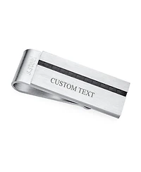 Bling Jewelry Two Tone Black Weave Inlay Carbon Fiber Money Clip Card Holder