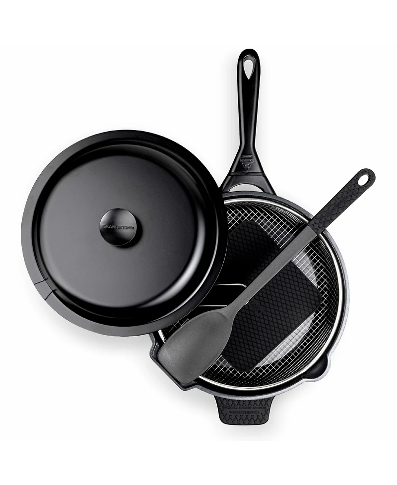 Zuka Everyday Pan Qt. Ceramic 10 1 Nonstick Multi-Functional Saute with Lid, Nylon Spoon