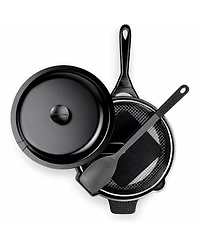 Zuka Everyday Pan Qt. Ceramic 10 1 Nonstick Multi-Functional Saute with Lid, Nylon Spoon