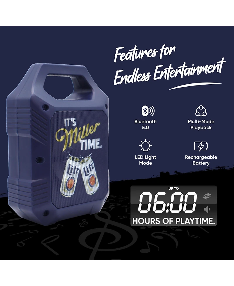 Miller Lite Mini Party Speaker with Led Lights and Fm Radio