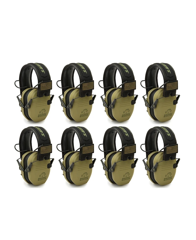 Walker's Razor Slim Ultra Low Profile Compact Design Earmuffs (Green) 8-Pack