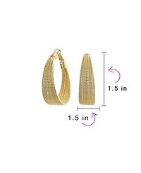 Bling Jewelry Multi Cable Hoop Huggie Earrings Gold Plated Brass 1.5 Inch Diameter
