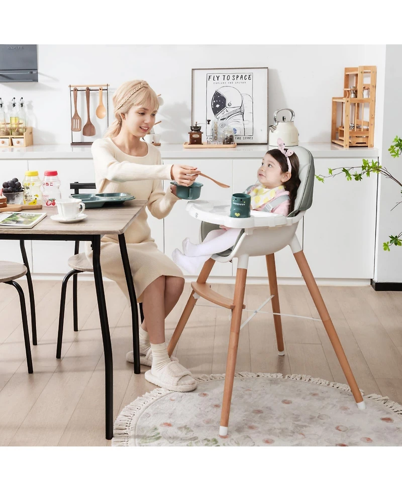 Gouun Boys High Chair with Dishwasher Safe Tray