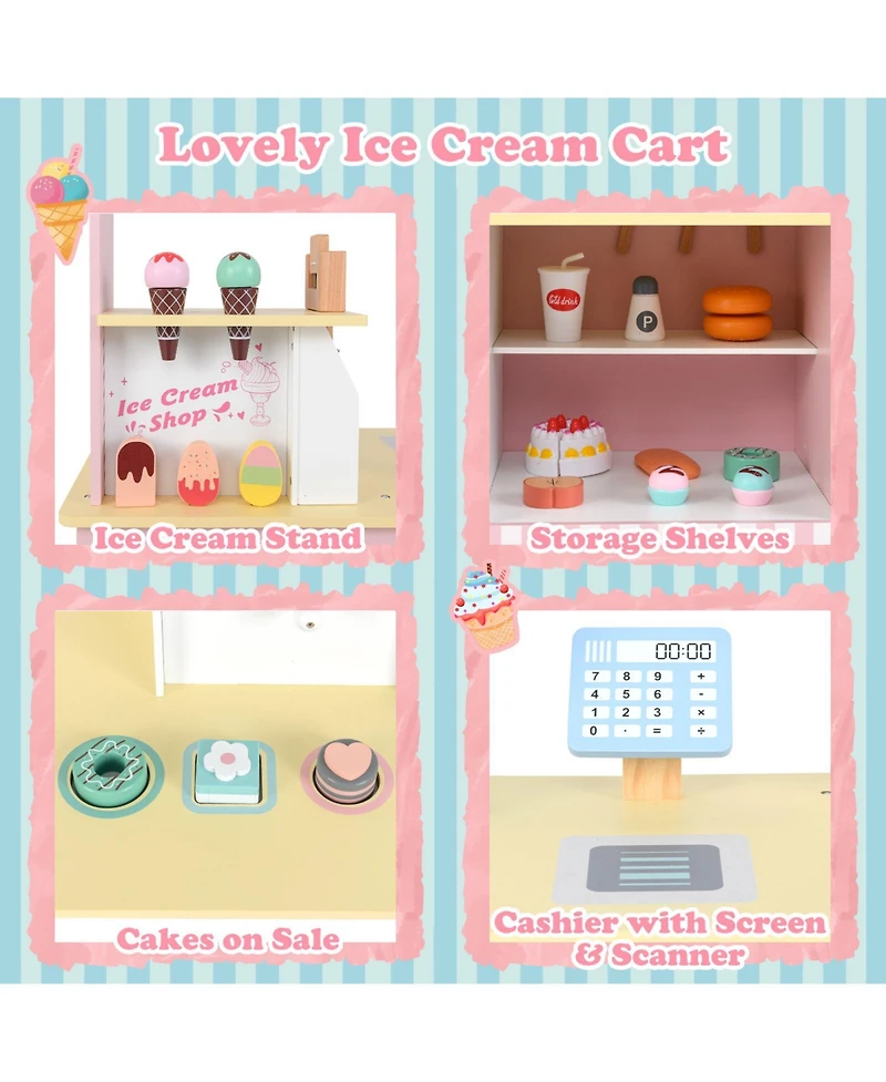 Kids Ice Cream Truck Playset with Vending Machine Fun Pretend Play Toy for Toddlers