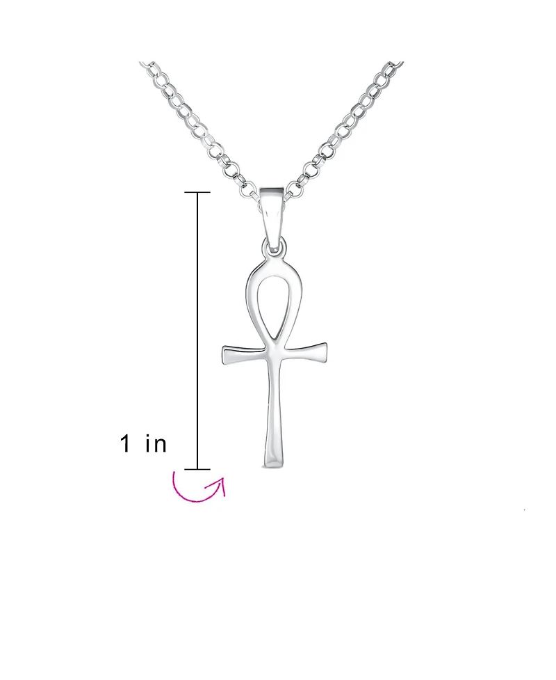 Bling Jewelry Sterling Silver Ankh Cross Pendant Necklace Religious Pendant