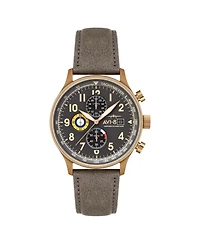 Avi-8 Men's Hawker Hurricane Classic Chronograph Beige Leather Strap Watch, 43.5mm