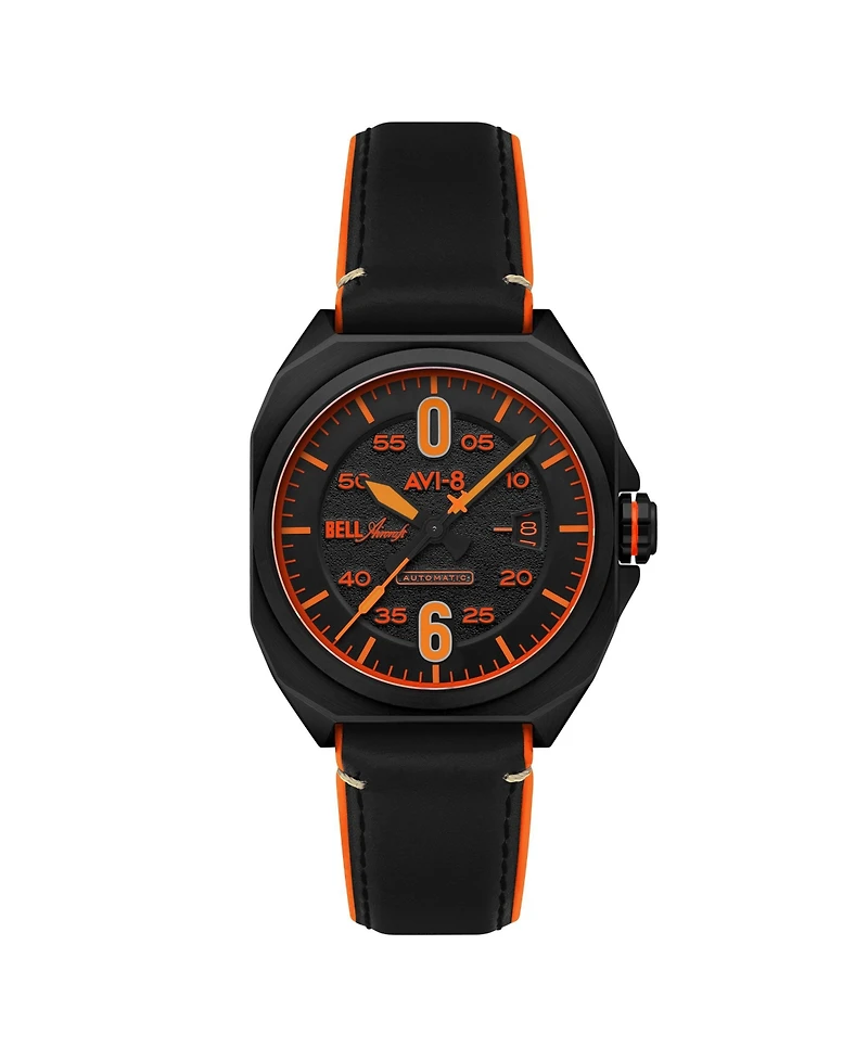 Avi-8 Men's Bell X-1 Machbuster Automatic Rubber and Leather Strap Watch