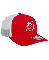 New Era Men's Red/White New Jersey Devils Core Trucker 9SEVENTY Stretch-Snap Hat