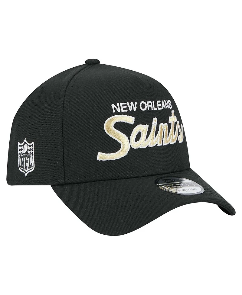 New Era Men's Black New Orleans Saints Smith 9FORTY Adjustable hat