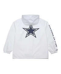 Mitchell & Ness Men's White Dallas Cowboys Vintage Logo Coaches Full-Snap Hoodie Jacket