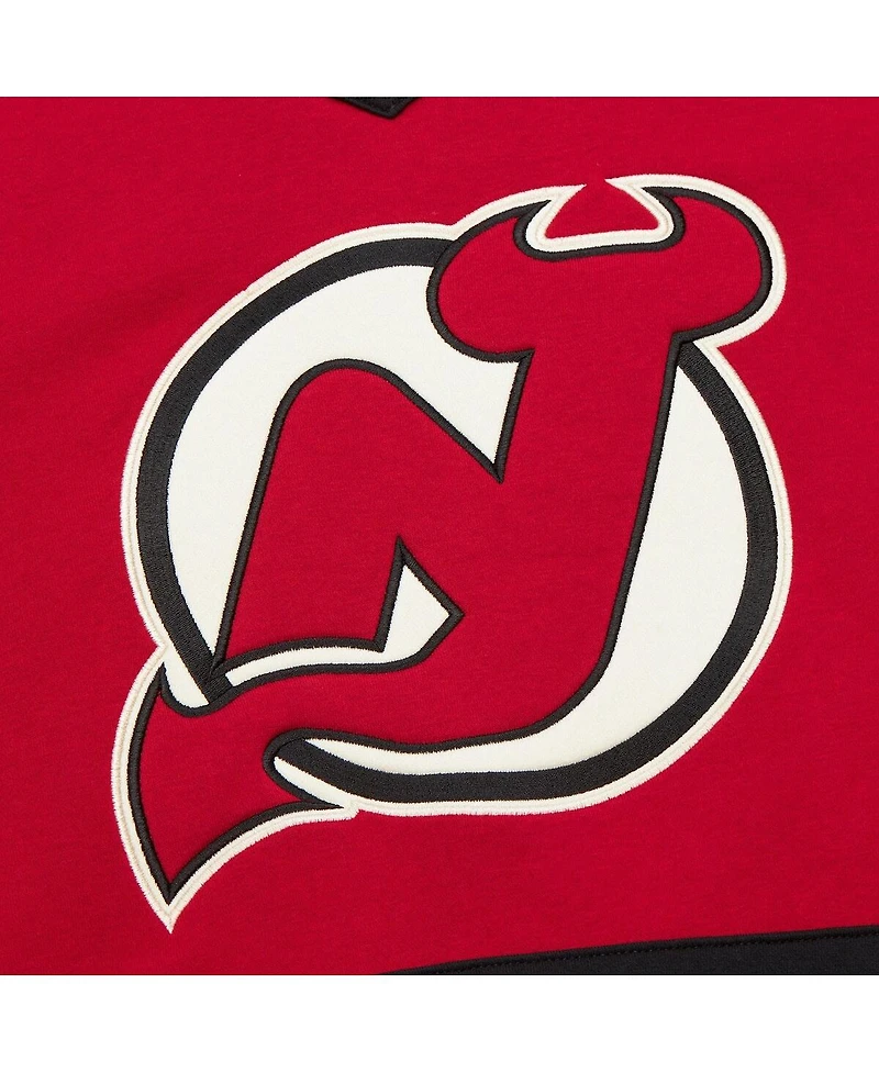 Mitchell & Ness Women's Red New Jersey Devils Heritage Lace-Up Pullover Sweatshirt