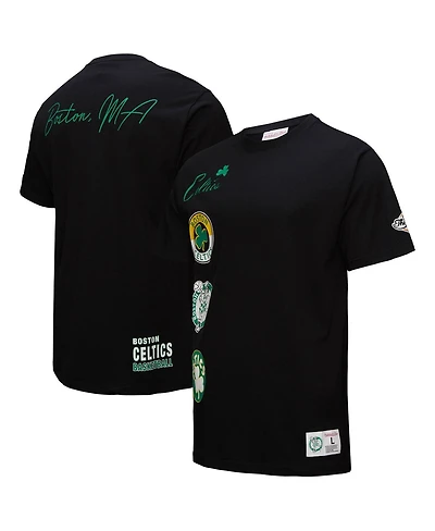 Mitchell & Ness Men's Black Boston Celtics Black Out Collection Vintage Premium T-Shirt