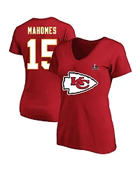 Fanatics Women's Patrick Mahomes Red Kansas City Chiefs Super Bowl Lix Plus Size Player Name Number V-Neck T-Shirt